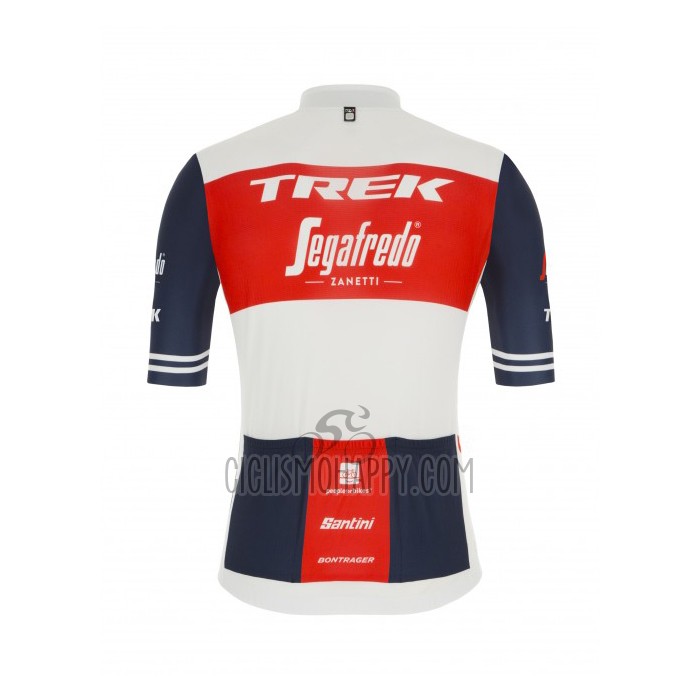 Trek Segafredo Cycling Jersey Bib Short 2021 Short Sleeve White Deep Blue